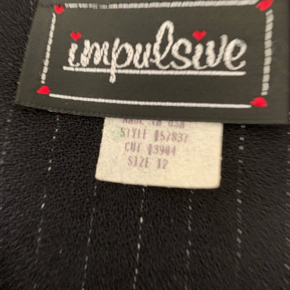 Vintage Impulsive Black Pin Striped Blazer and Maxi skirt set.  Never been worn - Picture 4 of 4